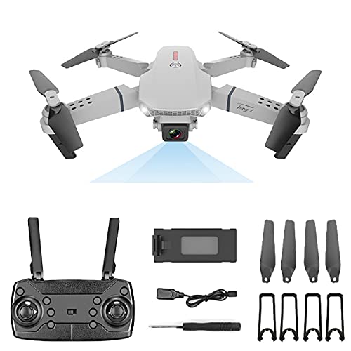 SWETIY Drone con Camara, Mini Drone con Camara 4K, Modo Sin Cabeza, Largo Tiempo De Vuelo 15 Minutos, Drone Plegable con FPV WiFi, Control De Gravedad, Fotografía De Gesto, Gris,3 Batteries