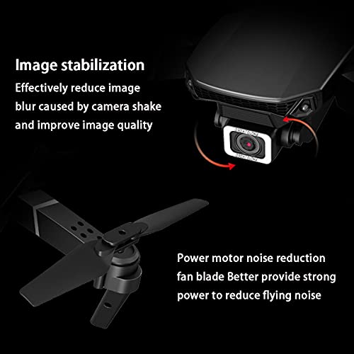 SWETIY Drone E88 Pro, Dron Ultraligero Y Portátil, G-Sensor, 3D Flip, Función De Hovering, Modo Sin ​Cabeza Una Tecla De Retorno Drone para Adultos con Bolsa Portátil, Gris 2 Baterías