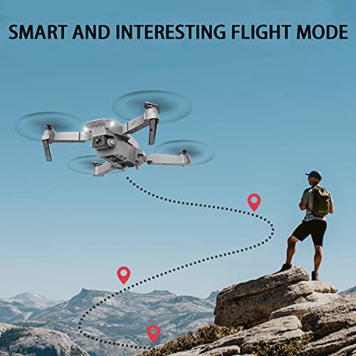 SWETIY Drone Para Niños,Mini Drone Plegable Con Cámara 4K, Control De Gravedad, Ruta De Vuelo Personalizada, Modo Sin ​Cabeza Una Tecla De Retorno Drone Para Adultos Con Bolsa Portátil, Gris,1 battery