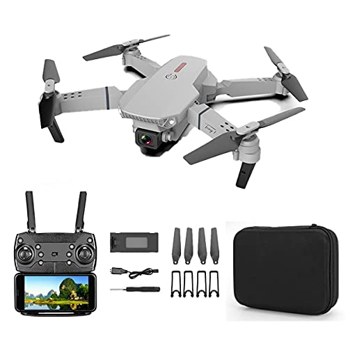 SWETIY Drone Para Niños,Mini Drone Plegable Con Cámara 4K, Control De Gravedad, Ruta De Vuelo Personalizada, Modo Sin ​Cabeza Una Tecla De Retorno Drone Para Adultos Con Bolsa Portátil, Gris,1 battery