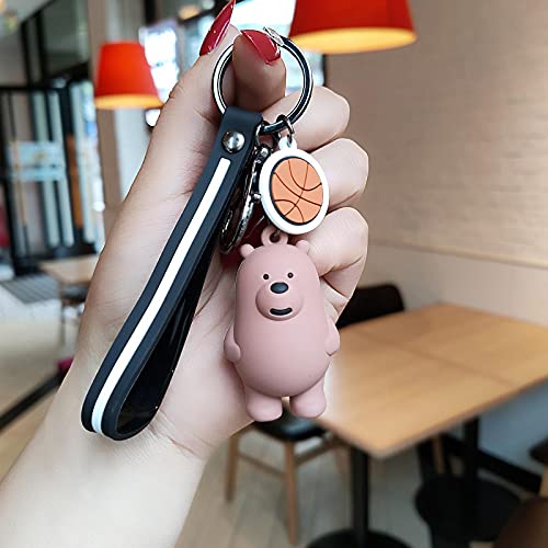 SZLGPJ Dibujos Animados Lindos Tres pequeños Osos Llavero de muñeca de PVC Colgante de Coche Colgante pequeños Regalos cm Red
