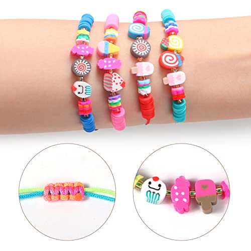 Tacobear 12 Piezas Pulsera Amistad Pulsera Niña de Helado Ajustables Colorido Pulseras de Cuerda Trenzada Brazalete Joyería Niña Regalo de Cumpleaños de Fiesta