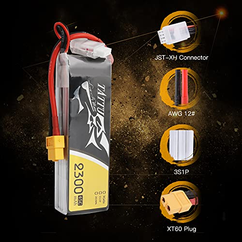 Tattu Batería LiPo 2300mAh 11.1V 45C 3S para Multicopteros FPV Racing Helicópteros Barcos y Modelos RC Diversos