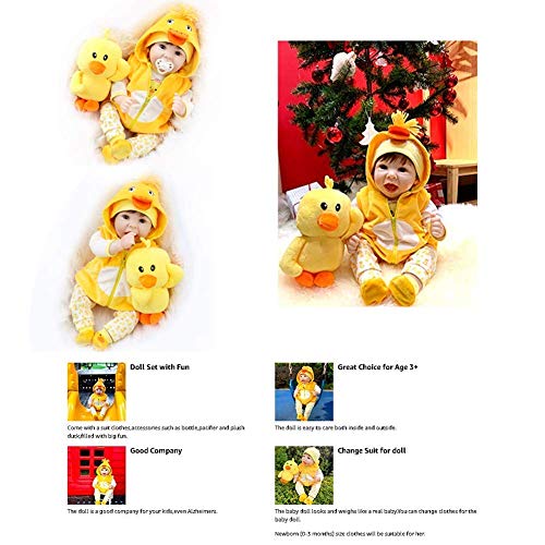 The Magic Toy Shop 22 pulgadas 55 CM nuevas adorables muñecas Reborn Sweet Baby Face Muñeca realista para bebés Cumpleaños para niños (ojos marrones) Bebés hechos a mano Juguetes realistas para niños