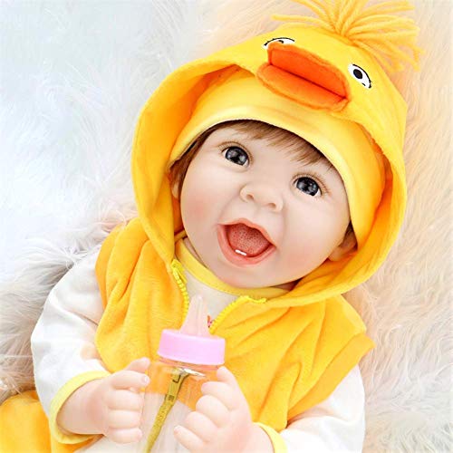 The Magic Toy Shop 22 pulgadas 55 CM nuevas adorables muñecas Reborn Sweet Baby Face Muñeca realista para bebés Cumpleaños para niños (ojos marrones) Bebés hechos a mano Juguetes realistas para niños