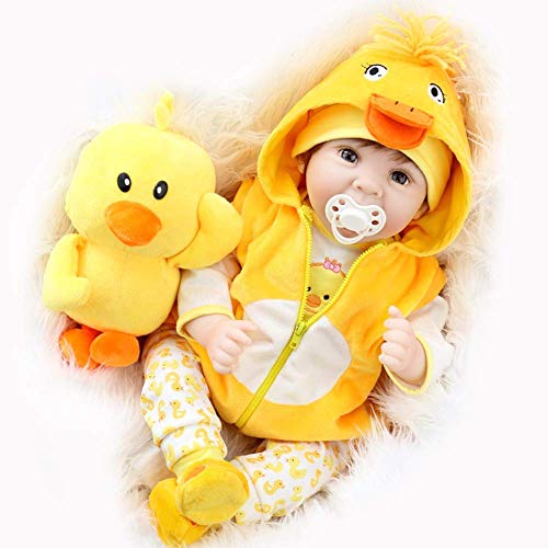 The Magic Toy Shop 22 pulgadas 55 CM nuevas adorables muñecas Reborn Sweet Baby Face Muñeca realista para bebés Cumpleaños para niños (ojos marrones) Bebés hechos a mano Juguetes realistas para niños
