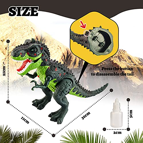 TOEY PLAY Eléctrico Dinosaurio Juguete T-Rex Dinosaurios Figuras Luz Sonido Niebla de Agua Caminar Juguetes Educativo Niño Niña 3 Años