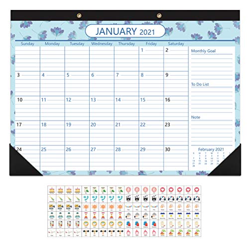 Tomaibaby Calendario de Escritorio 2021 Calendario de Pared Calendario de Almohadilla de Escritorio El Planificador del Año Escolar Va Desde Enero de 2021 hasta Diciembre de 2022 - 43 X 31