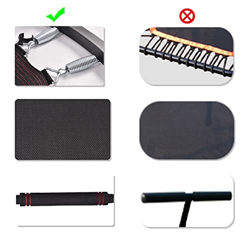 Trampolín portátil y Plegable de 100 cm, trampolín de Ejercicio físico con pasamanos de Espuma Ajustable, para Adultos, Interior y Exterior, Mini trampolín de Fitness, Carga máxima de 100 kg