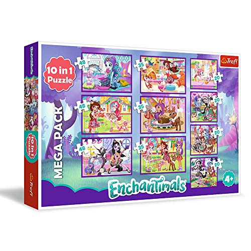 Trefl- Abenteuer Der Enchantimals Von 20 bis 48 Teilen, 10 Sets, für Kinder AB 4 Jahren Caja de Puzzle, Multicolor (90354)