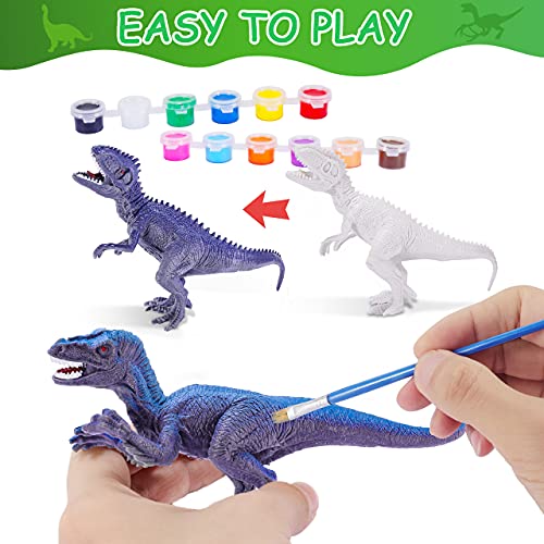 TYRSEN Kit Pintura Dinosaurios,35 Piezas Juguetes Dinosaurios Figuras para Pintar, Creativo Juego Cumpleaño Regalos niños 3 4 5 6 7 8 Años Regalos de Cumpleaños Navidad