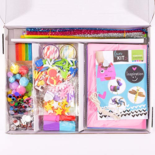 Vaessen Creative Kit, 500 Artículos Manualidades, Materiales de Gran Calidad, CREA Obras de Arte en 3D, Juego de Artes para Niños, Decoración del Hogar y más