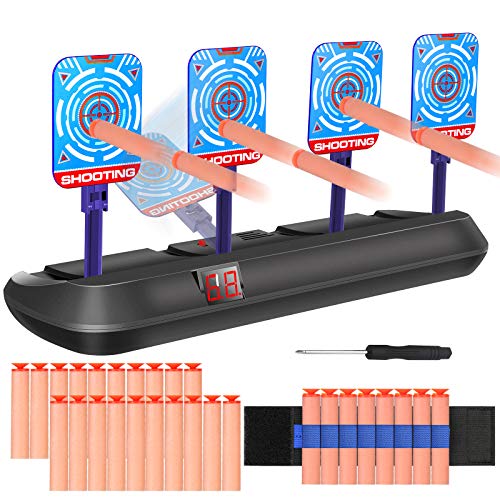 VEGKEY Objetivo Digital Electrónico para Pistolas Nerf,Objetivos de Tiro Eléctrico Reinicio Automático,Niños Electric Target Disparo para Juguete Pistolas N-Strike Elite / Mega / Rival Serie