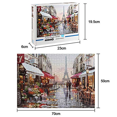 Vicloon Puzzles para Adultos, Puzzle 1000 Piezas, Puzzle París, Obra de Arte de Juego de Adulto Rompecabezas para Navidad, Rompecabezas de Piso Juego de Rompecabezas y Juego Familiar (Torre Eiffel)