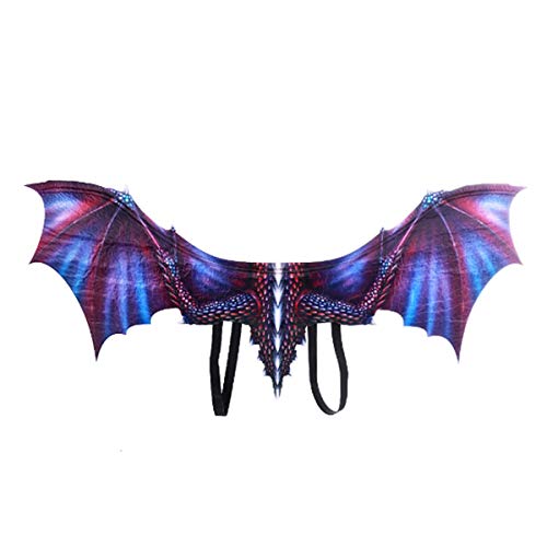 Viviance 3D Halloween Cosplay Wings Dragon Wing Mardi Gras Dragon Costume Clothes - Negro
