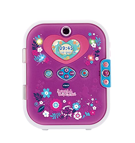 VTech Purple Secret Safe Diary Light Show, Diario Interactivo para niñas, Diario Secreto para niñas con reconocimiento Facial, Fotos y más, Regalos para niñas con Juegos, Edades 5, 6, 7+ años