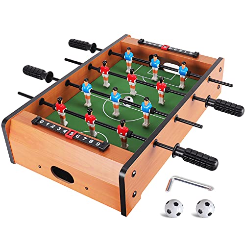 WIN.MAX Mini Mesa de Futbolín (Actualización), Mesa de Juego de Fútbol/Futbolin Ligera Portátil para Niños, Fácil de Montar y Almacenar, 51 x 31 x 10 cm