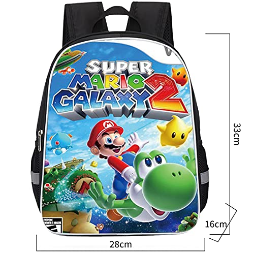 wopin Mochilas Super Mario Mochila escolar para niños Mochila escolar Mario Mochila escolar de dibujos animados en 3D de Mario Bros para niños Estudiantes de primaria y secundaria
