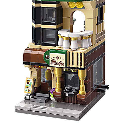 WWEI Creativo Custom City Architecture Set de arquitectura calle paisaje, modelo casero, juego de construcción para niños, bloques de construcción coloridos Street View compatibles con Lego