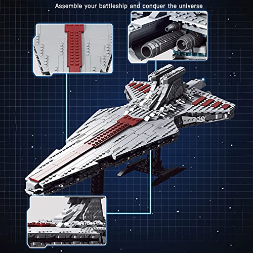 WWEI Destructor de estrellas de Star Wars, modelo Mini Venator Class Kreuzer 6685, bloques de construcción compatibles con Lego 30053