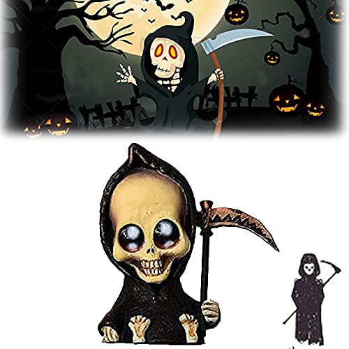 WYFX Grim Reaper Muñeca,2 Piezas Modelos muñeca Horror Prop,Resina Muerte Miniatura,Mini Grim Figuras con Scythe,Halloween Death Sculpture Home Desktop Decorations Decoraciones Hecho Mano