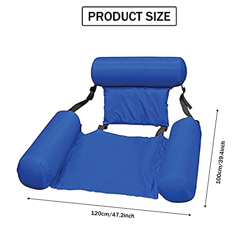 Xnuoyo Hamaca Inflable, Hamaca de Agua, Hamaca Flotante, Plegable Silla de Piscina, Sillón portátil, Tumbona Hinchable Colchoneta Hinchable Flotador Piscina Playa Adultos y Niños(Azul)