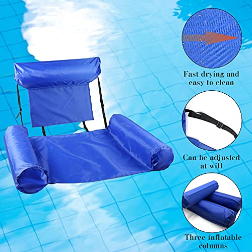 Xnuoyo Hamaca Inflable, Hamaca de Agua, Hamaca Flotante, Plegable Silla de Piscina, Sillón portátil, Tumbona Hinchable Colchoneta Hinchable Flotador Piscina Playa Adultos y Niños(Azul)