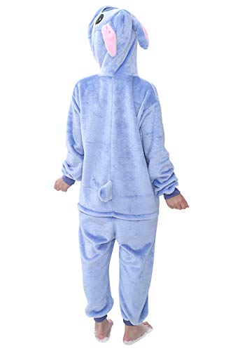 YAOMEI Niños Onesies Kigurumi Pijamas, Niña Traje Disfraz Capucha, Ropa de Dormir Halloween Cosplay Navidad Animales de Vestuario (140 para Niño Altura 130-140CM (51"-55"), Puntada)