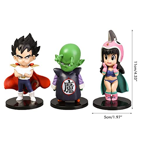 YOISMO Juego de muñecas con Figura de Dragon Ball de versión Q, 6 Piezas Hechas a Mano Goku Nendoroid Figura de acción Estatua Linda Doncella Chichi colección Figuras Juguetes de muñecas