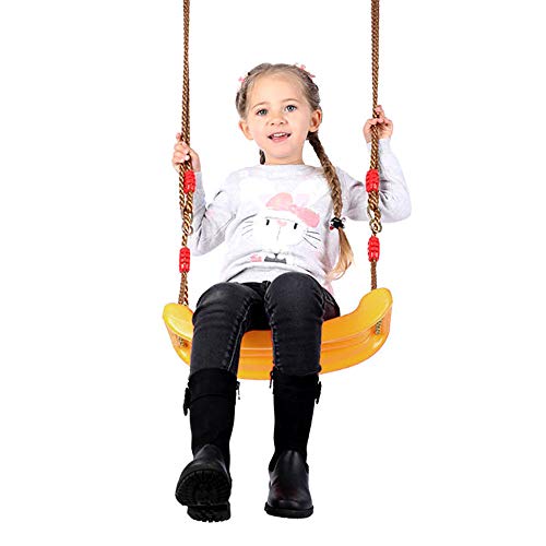 Your's Bath Columpio infantil para jardín, exterior, asiento de columpio antideslizante, de plástico, para niños, jardín, interior y exterior (amarillo)