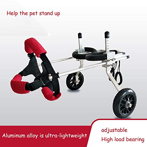 YSYW Silla De Ruedas para Perros Silla De Ruedas Ajustable para Perros Rehabilitación De Patas Traseras Peso Ligero (XXS XS S M),Onecolor*XXS