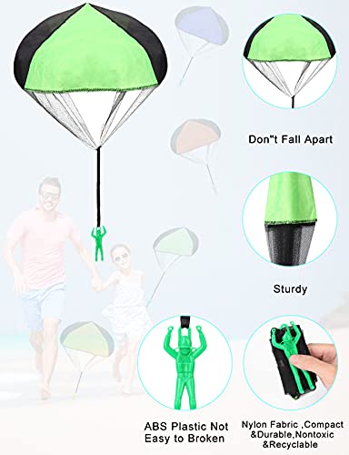 yumcute Paracaídas para NiñOs，Multicolor Paracaídas Juguete 8Pcs，Mano Lanzar Paracaídas para Juego Infantil，Paracaidista Juguete para NiñOs，Mini Paracaídas para Lanzar A Mano para Regalos para NiñOs