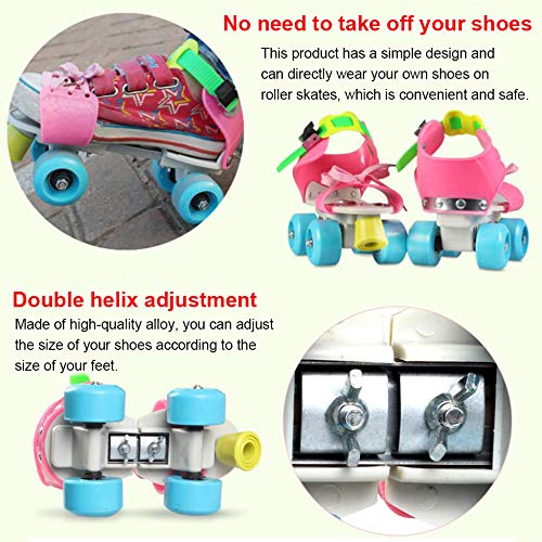 ZCRFY Patines Niña Ajustables, Patines 4 Ruedas Niño Principiante Exterior con Equipo de Proteccion,Regalos de Cumpleaños para Niños,Pink2-（25-36） Code