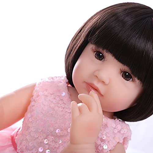 ZIYIUI Muñecas Reborn 22 Pulgadas 55 Cm Realista Vinilo Silicona Bebé Reborn Niño Simulación Recién Nacido Reborn Baby Dolls Reborn Toddler Regalos Juguetes Muñecos Bebé
