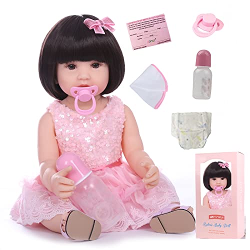 ZIYIUI Muñecas Reborn 22 Pulgadas 55 Cm Realista Vinilo Silicona Bebé Reborn Niño Simulación Recién Nacido Reborn Baby Dolls Reborn Toddler Regalos Juguetes Muñecos Bebé