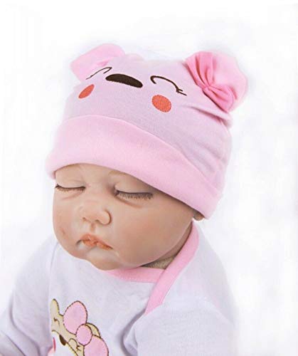 ZIYIUI Muñeco Bebé Reborn 22inch 55CM Realista Dormir Reborn Muñeca Bebé Niñas Vinilo Suave Silicona Baby Doll Niños Juguetes Recien Nacidos Cierra Tus Ojos Niña Regalo