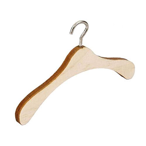 Zonfer 10pcs Muñecas De Madera Percha para 1/3 Marco Bjd Muñecas Accesorios Mini Percha De Madera Bebé Perchas De Ropa Ropa Accesorios