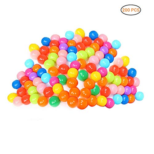 200 Bolas Multicolor De 5,5 Cm Diámetro, Pelota De Plástico Suave para El Océano,con Bolsa De Transporte Transparente para Interior Y Exterior, Piscina, No Tóxica Y Sin BPA, Color Surtido