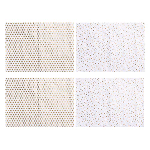 Amosfun 4 rollos de papel de regalo de papel de aluminio dorado con diseño de rayas de árboles, papel de embalaje para manualidades, Halloween, Navidad, cumpleaños, boda, 70 x 50 cm (estilo surtido)