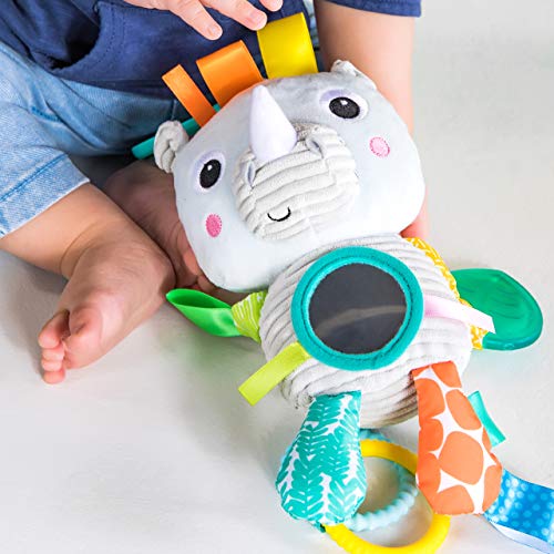 Bright Starts, Peluche de actividades colgante Playful Pals, Rinoceronte, para recién nacidos