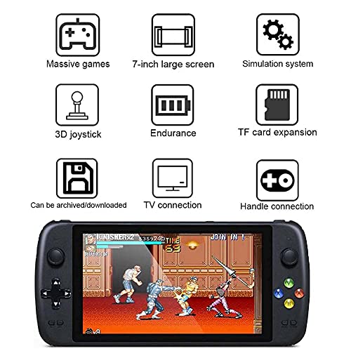 Chtom Consolas de Juegos de Mano Double Rocker 3 2GB Consola de Videojuegos Retro con Pantalla de 7 Pulgadas 4500 Juego clásico, Soporte de Video/música y Libro electrónico, HDMI Producción