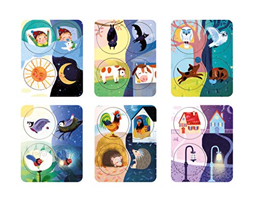 Clementoni - Little Match-Día y Noche-6 Mini, Puzzle de Letras, Juego Educativo para niños de 2 años, Fabricado en Italia, Multicolor, 16327