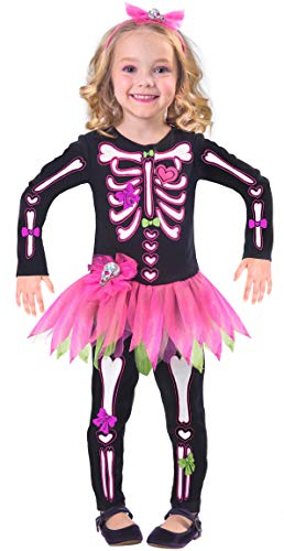 Disfraz de esqueleto para niña para Halloween