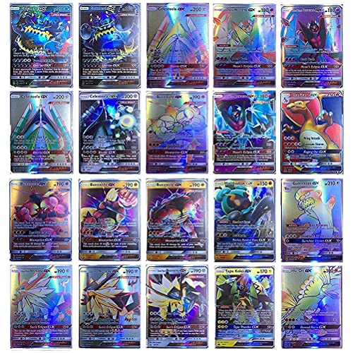EMZOH 60 Cartas Pokémon, 60 GX Tarjetas de Pokémon Pokémon Card para niños, Pokémon Toy Card, Cartas Coleccionables, Trainer Cartas, el Mejor Regalo para Navidad, Cumpleaños y Aniversario