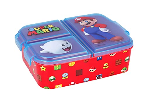 Fiambrera para niños / fiambrera / fiambrera a elegir: Frozen PJ Masks Spiderman Vengadores - Mickey - Paw de plástico sin BPA - Gran regalo para niños (Super Mario)