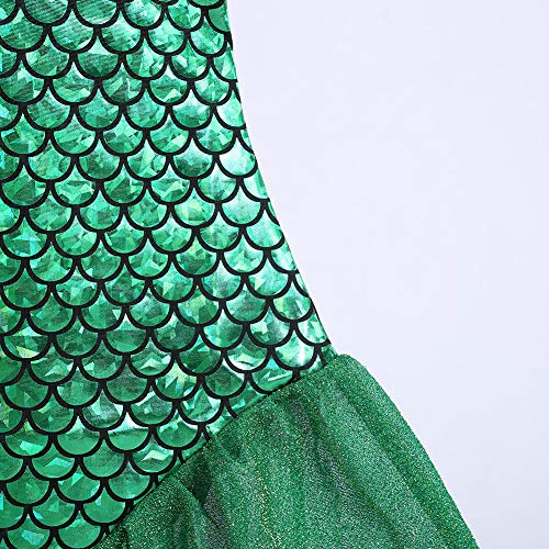 Geplaimir Disfraz infantil de sirena, disfraz de Ariel, disfraz de princesa, vestido de princesa, disfraz para niños, escamas de pez, cumpleaños, fiesta, traje de baño, vestidos, talla 002S (2-3 años)
