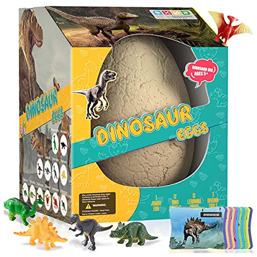 Gogh Kit de excavación de Huevos de Dinosaurio, Kit arqueológico fósil de Huevo de Dinosaurio Grande, Juguete Educativo de excavación, Juego de Regalo DIY Hecho a Mano Creativo para niños