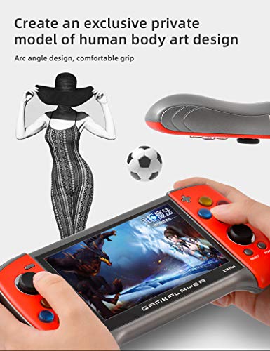 HLF Consola de Juegos portátil Creativa de 5,1 Pulgadas Diseño ergonómico Buen Agarre Juego 9000 Incorporado/9 Tipos de simuladores de Arcade Juegos de Video archivados Música AV-out