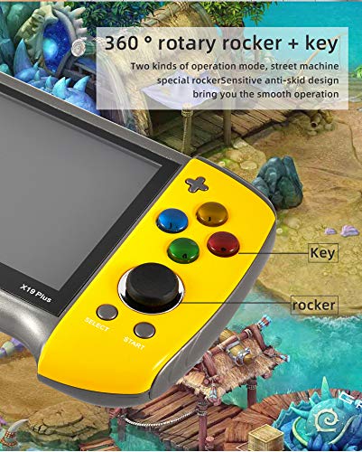 HLF Consola de Juegos portátil Creativa de 5,1 Pulgadas Diseño ergonómico Buen Agarre Juego 9000 Incorporado/9 Tipos de simuladores de Arcade Juegos de Video archivados Música AV-out