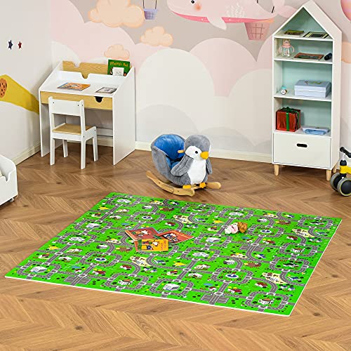 HOMCOM Alfombra Puzzle Infantil con 36 Piezas 31,5x31,5 cm Juego Rompecabezas Infantil Modelo Carreteras de Espuma EVA Área de Cobertura 3,24 m² Multicolor